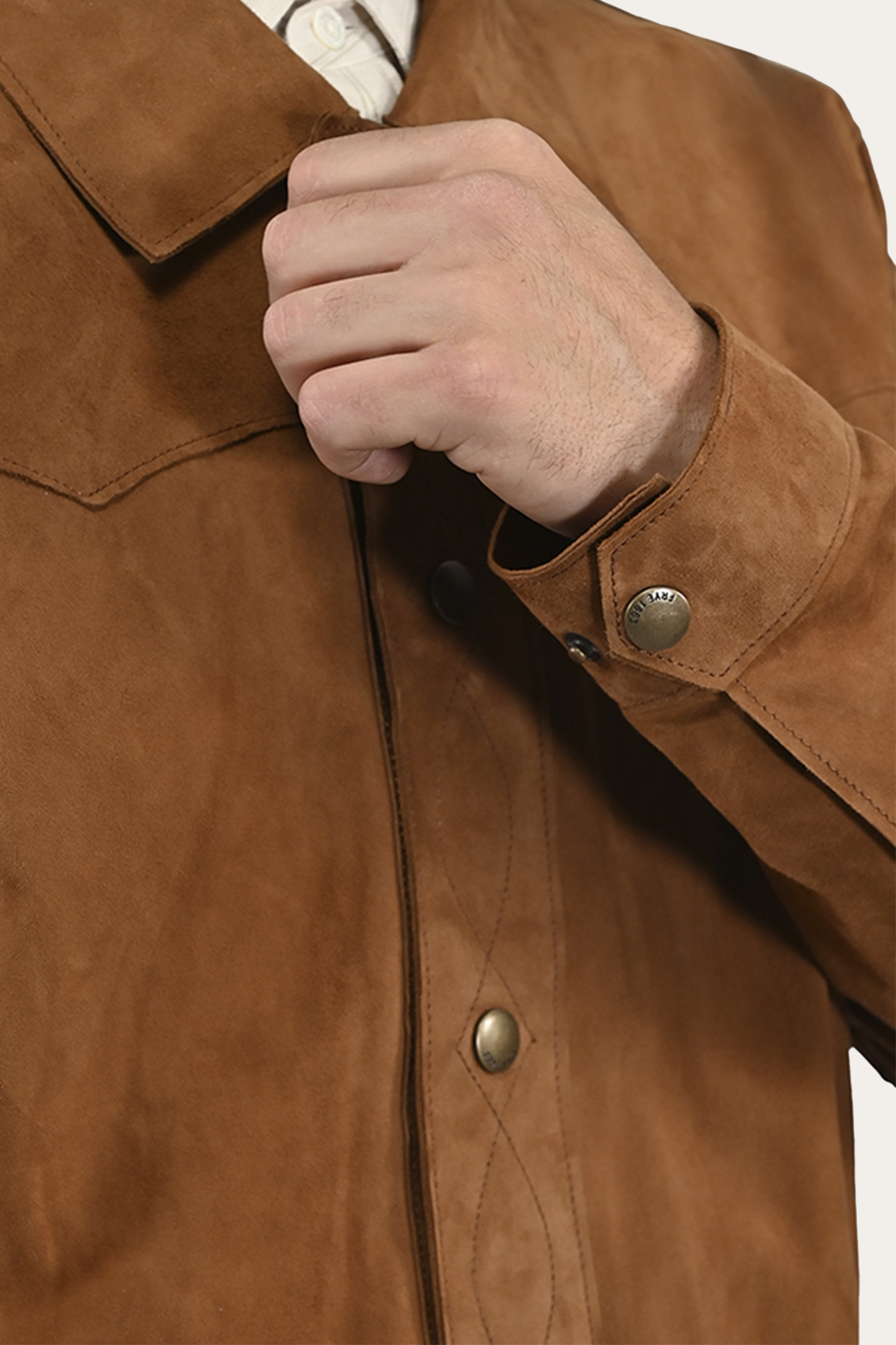 Frye Men’s Middle Brown Judd Minimalist Suede Shacket Middle Brown