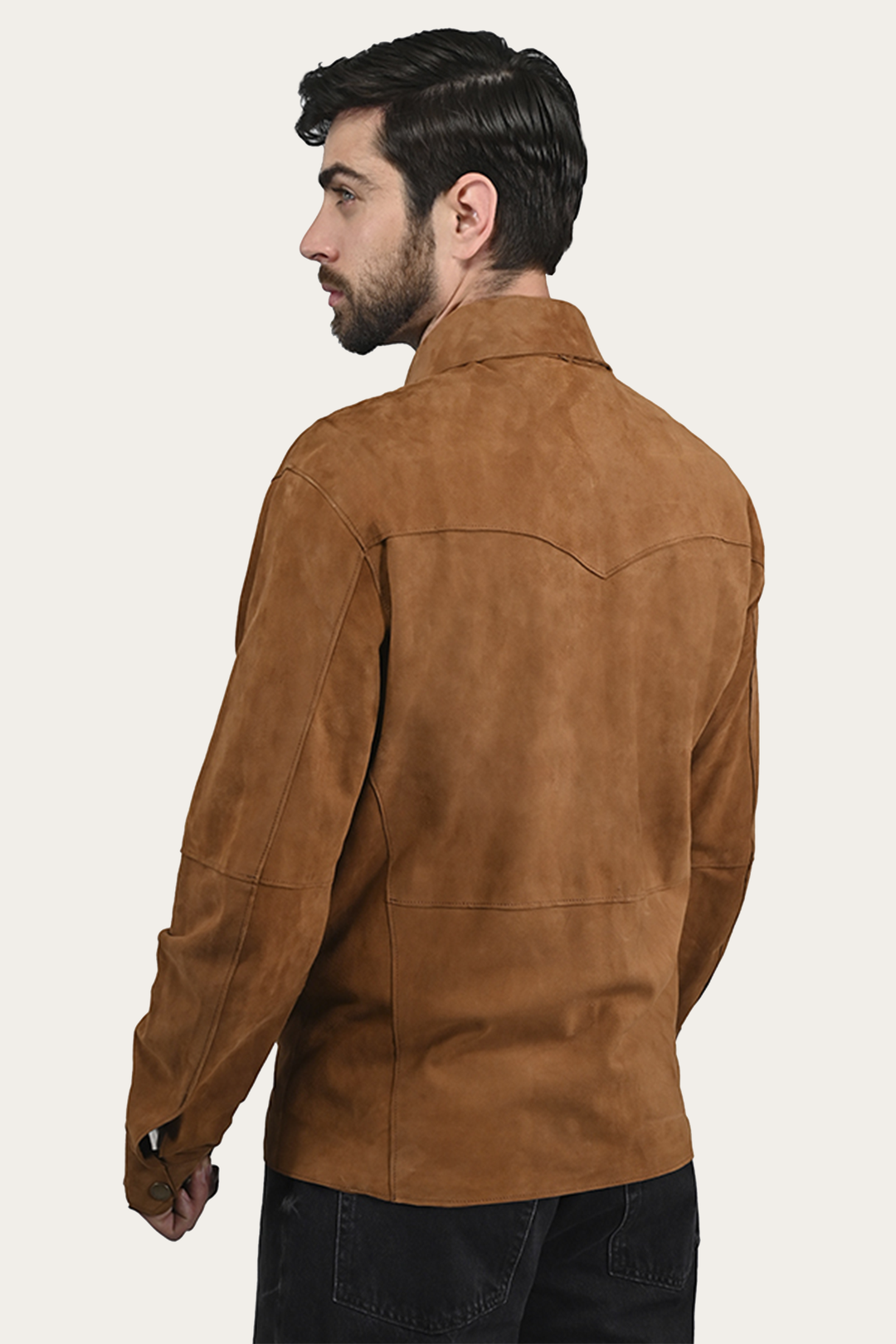 Frye Men’s Middle Brown Judd Minimalist Suede Shacket Middle Brown