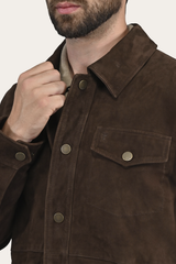 Frye Men’s Dark Brown Authentic Suede Shacket Dark Brown