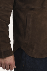 Frye Men’s Dark Brown Authentic Suede Shacket Dark Brown