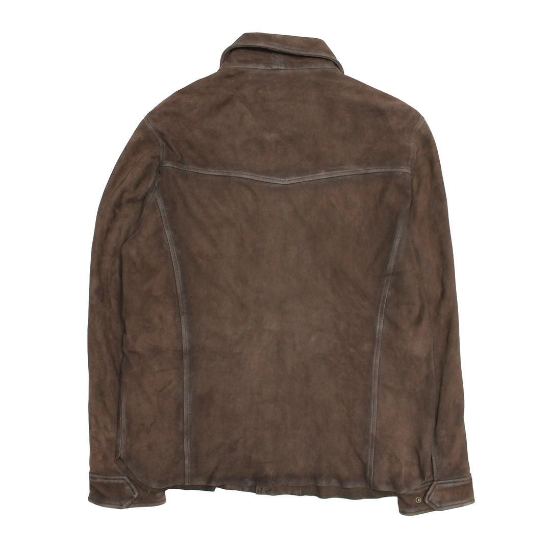 Frye Men’s Dark Brown Brody Suede Shacket Dark brown