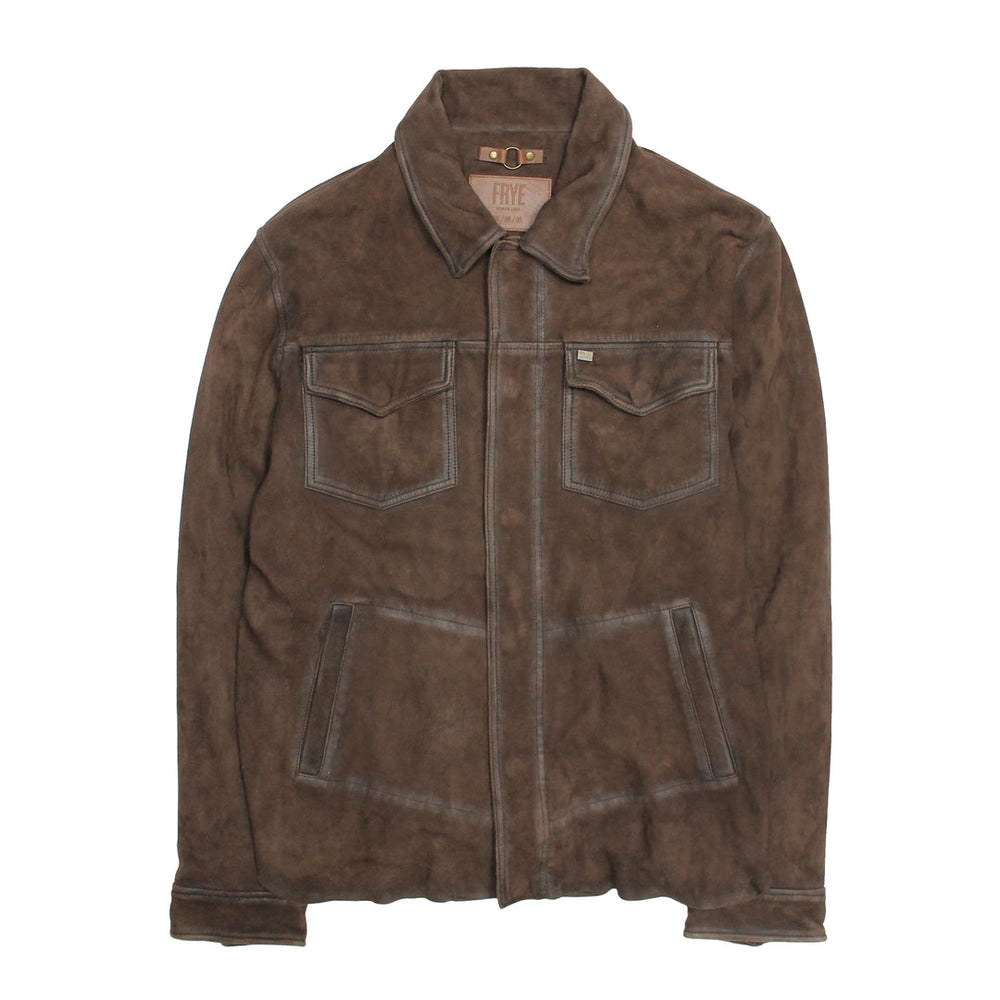 Frye Men’s Dark Brown Brody Suede Shacket Dark brown