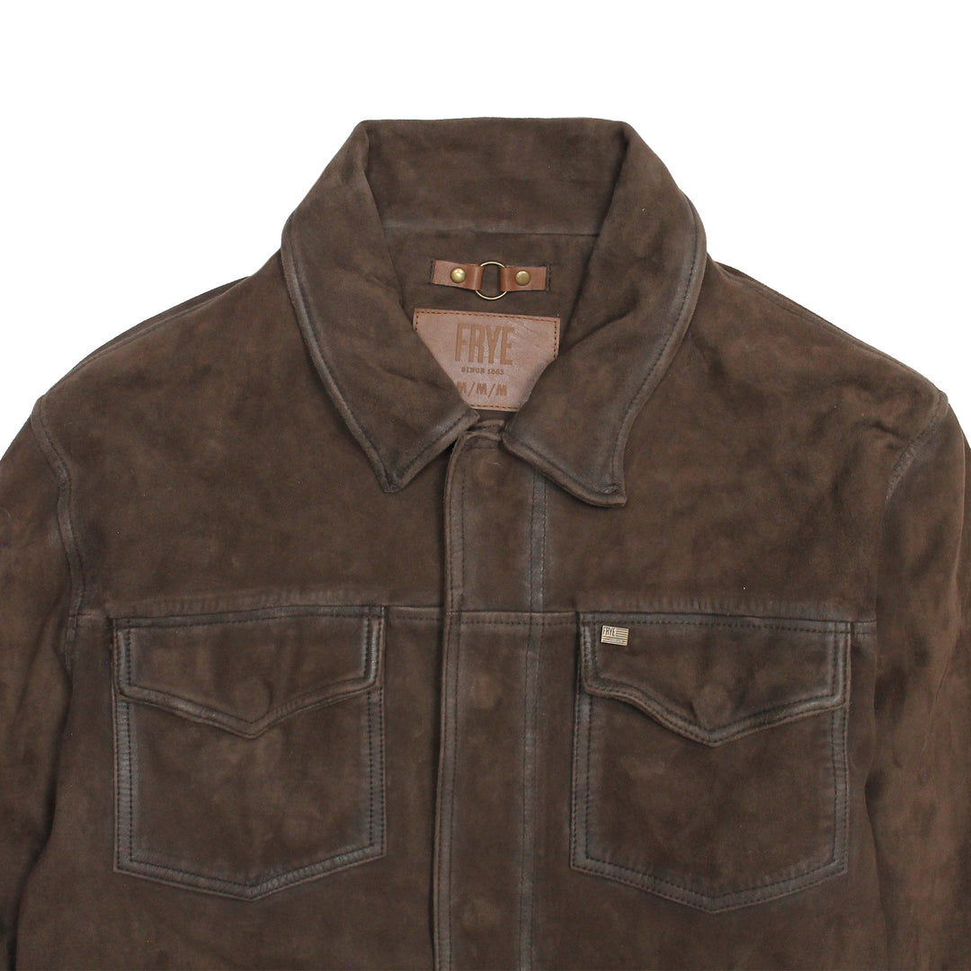 Frye Men’s Dark Brown Brody Suede Shacket Dark brown