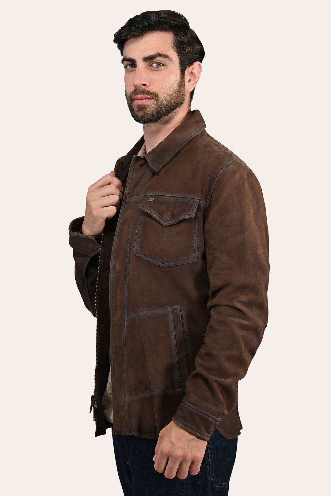 Frye Men’s Dark Brown Brody Suede Shacket Dark brown
