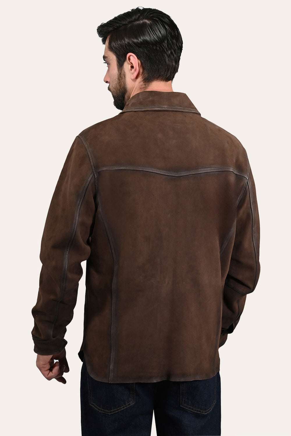 Frye Men’s Dark Brown Brody Suede Shacket Dark brown