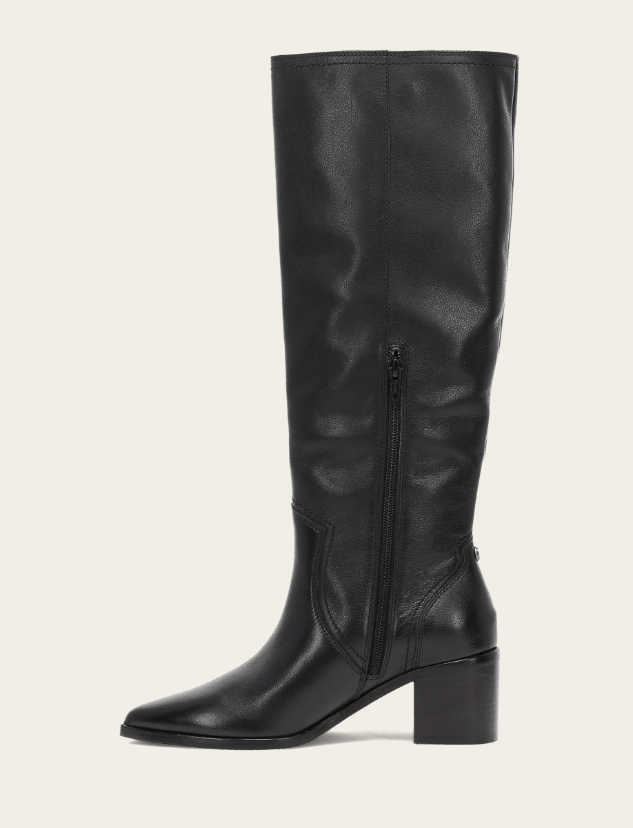 Frye Women's Black Sadie Softy Tall Booties Black