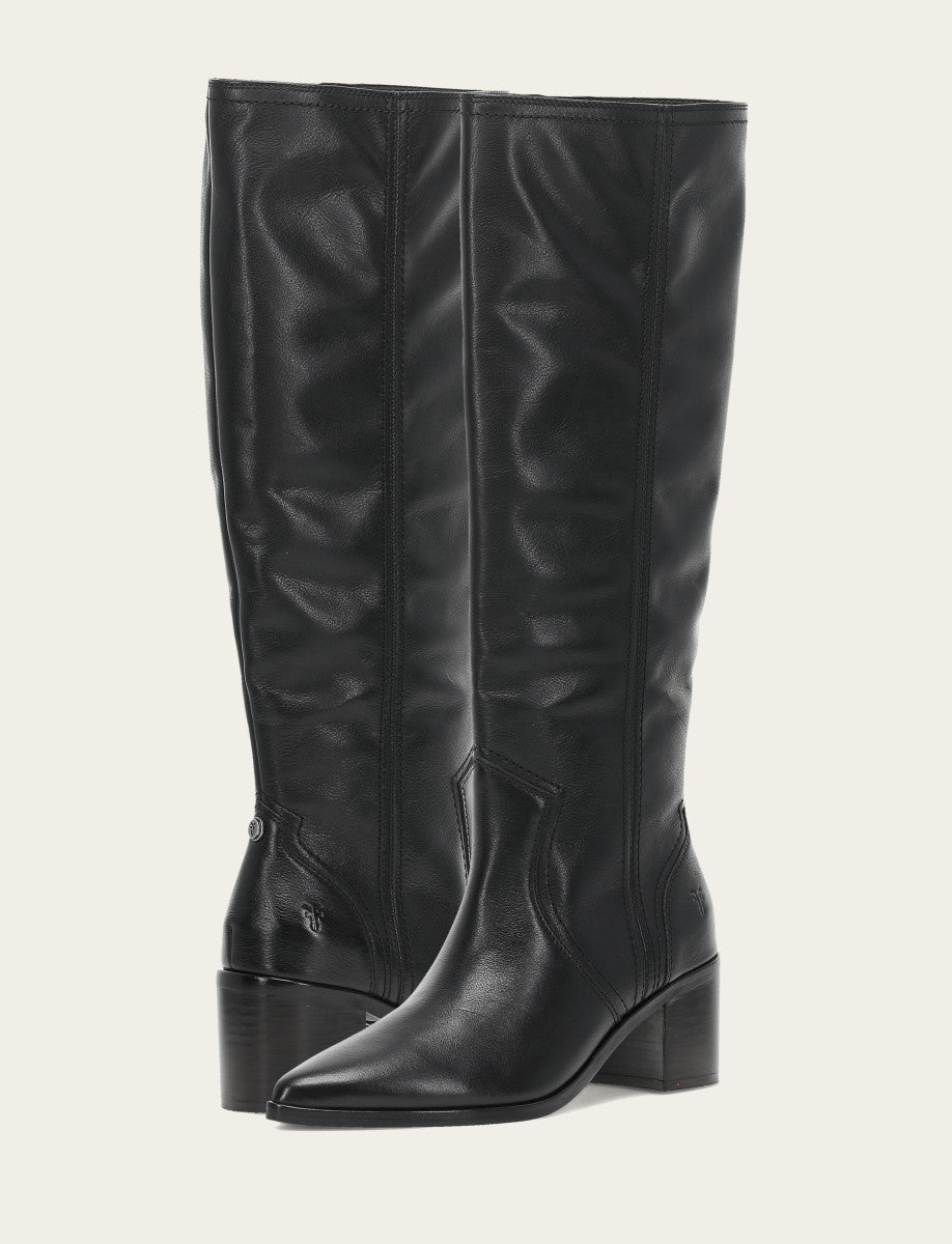 Frye Women's Black Sadie Softy Tall Booties Black