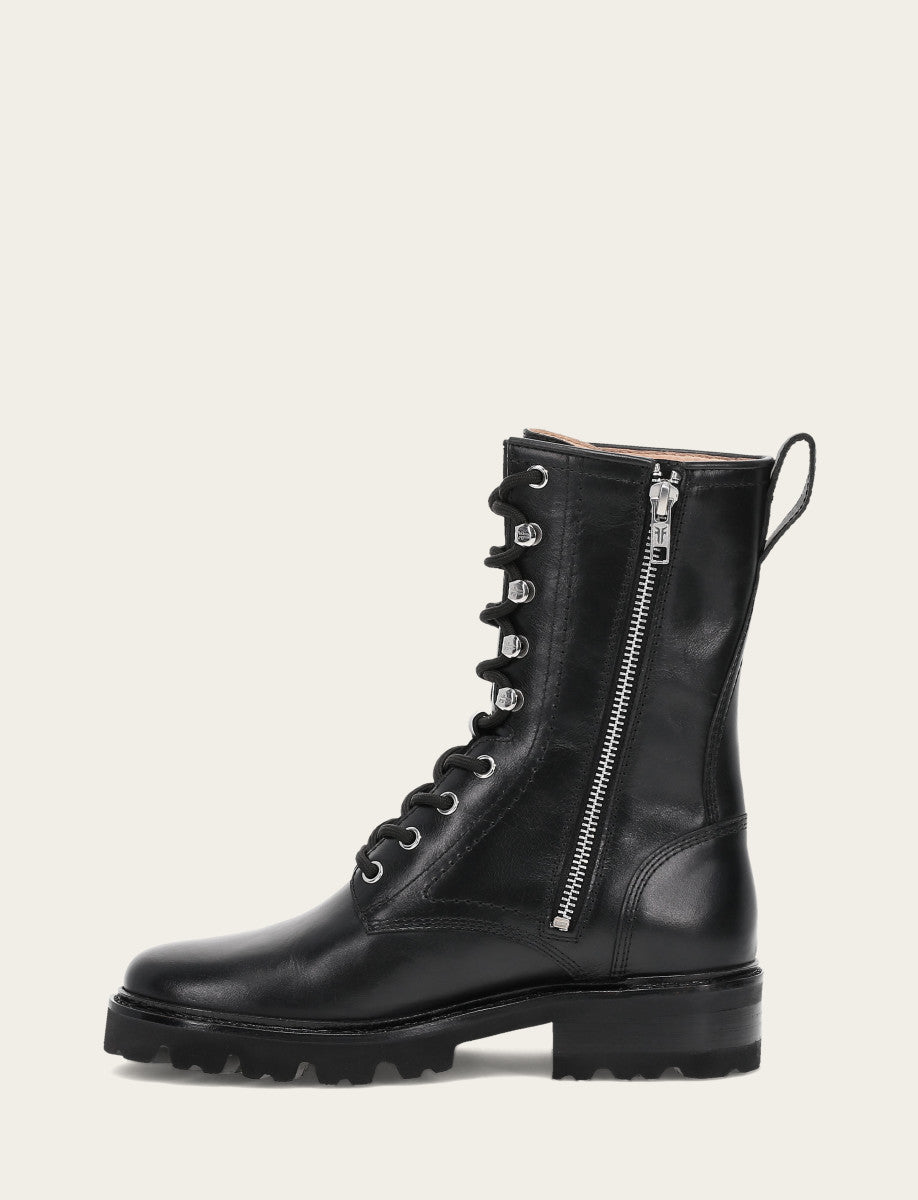Frye Women's Black Olivia Combat Boots Black