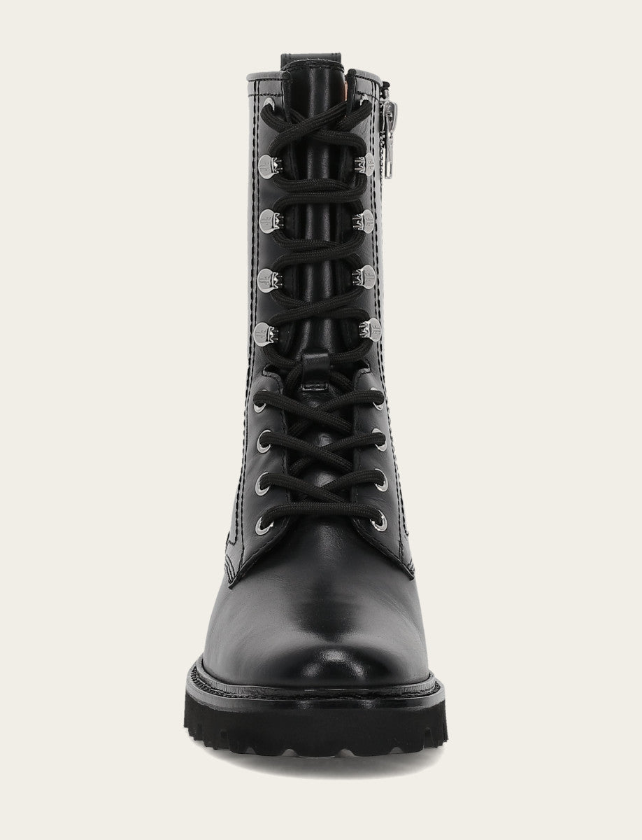 Frye Women's Black Olivia Combat Boots Black