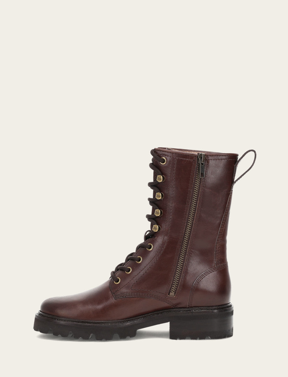 Frye Women's Bourbon Olivia Combat Boots Bourbon