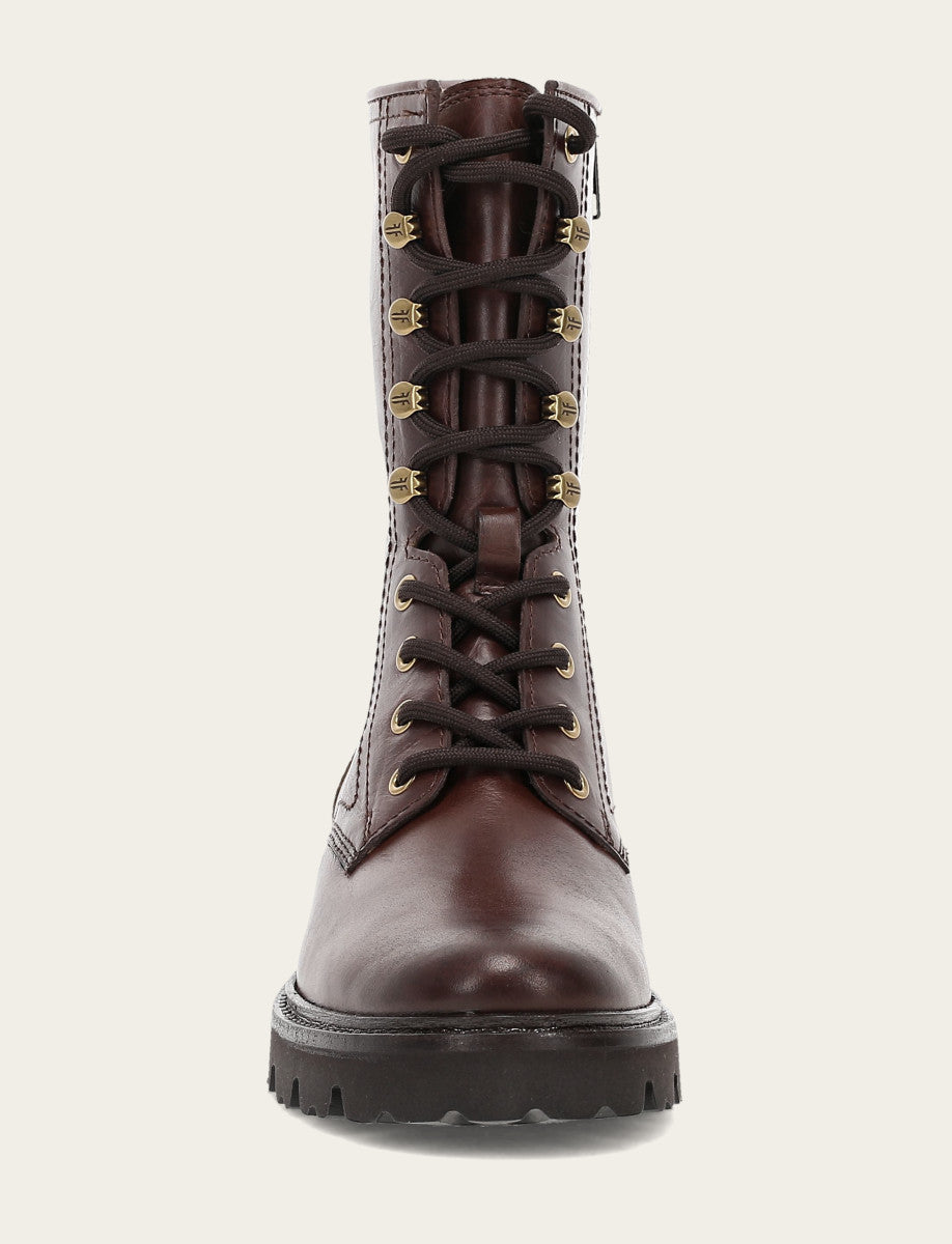 Frye Women's Bourbon Olivia Combat Boots Bourbon