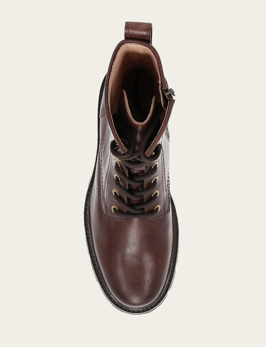 Frye Women's Bourbon Olivia Combat Boots Bourbon